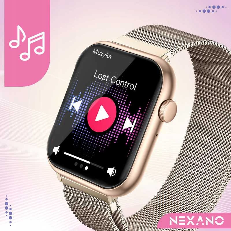 Išmanusis laikrodis Stilingas moterų smartwatch su AMOLED ekranu, skambučiais, sporto režimais ir trimis apyrankėmis
