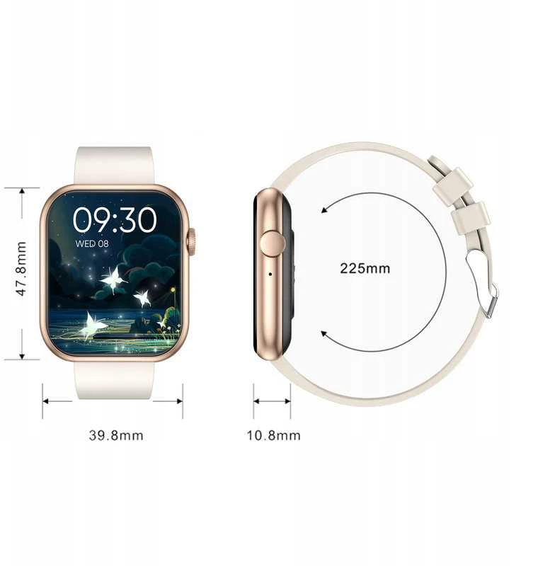 Išmanusis laikrodis Stilingas moterų smartwatch su AMOLED ekranu, skambučiais, sporto režimais ir trimis apyrankėmis