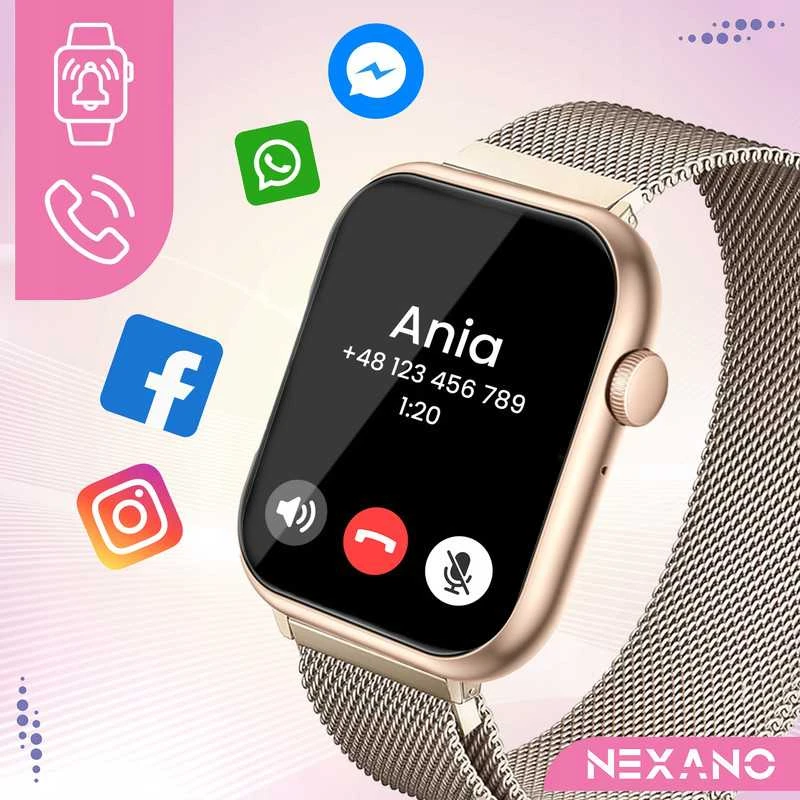 Išmanusis laikrodis Stilingas moterų smartwatch su AMOLED ekranu, skambučiais, sporto režimais ir trimis apyrankėmis