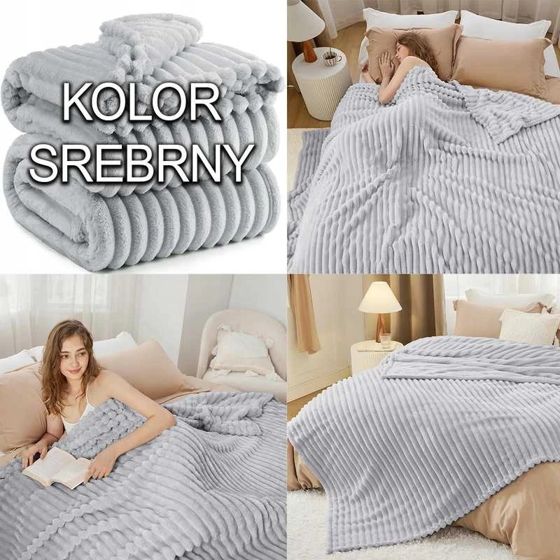 Stora 300g antklodė 160x200 cm su 3D reljefiniu raštu, grafito spalvos