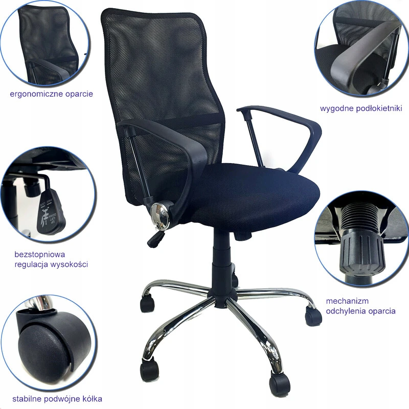 Sukama ergonominė biuro kėdė su MESH atlošu