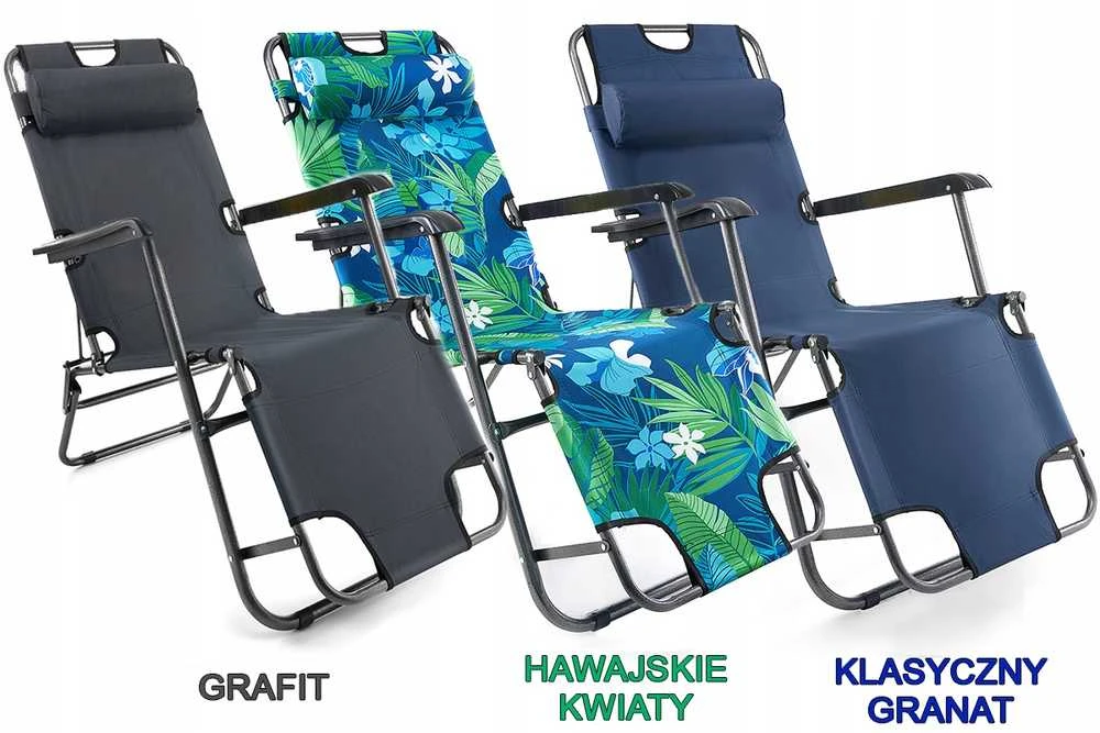 Sulankstoma paplūdimio ir sodo kėdė „Soprato“ 2in1 su Havajų gėlių raštu