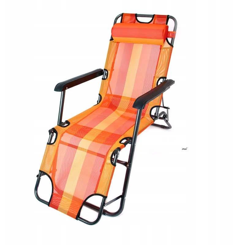 Sulankstoma sodo ir paplūdimio kėdė „Eco“ su oranžinėmis juostomis