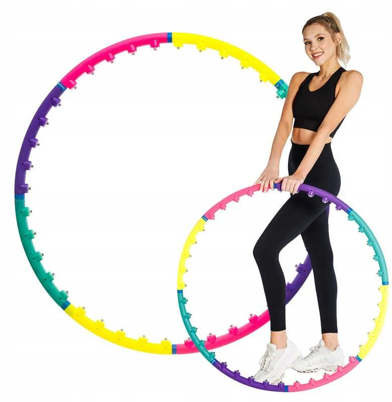 Sulankstomas DrFit Hula Hoop lankas su masažiniais elementais treniruotėms Ø100 cm
