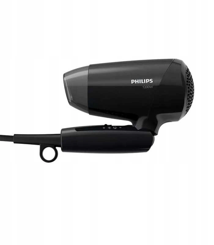 Sulankstomas plaukų džiovintuvas Philips 1200 W – lengvas ir patogus kelionėms.