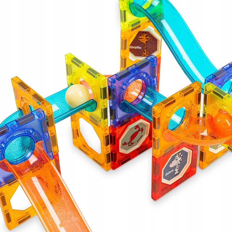 Šviečiantis 3D magnetinis konstruktorius vaikams, 75 dalys