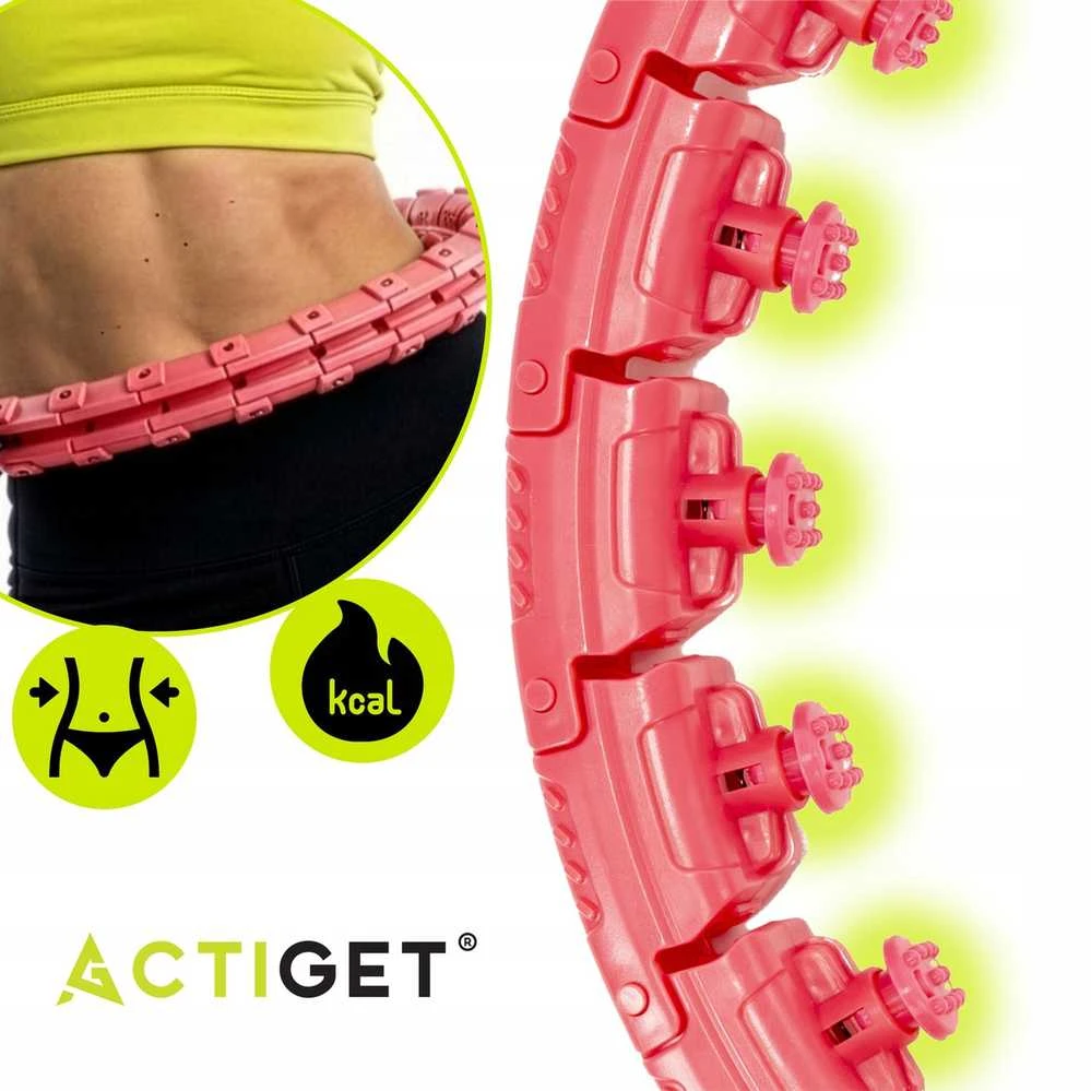 Svorinis Hula Hoop lankas su masažiniais iškilimais, sulankstomas fitness lankas