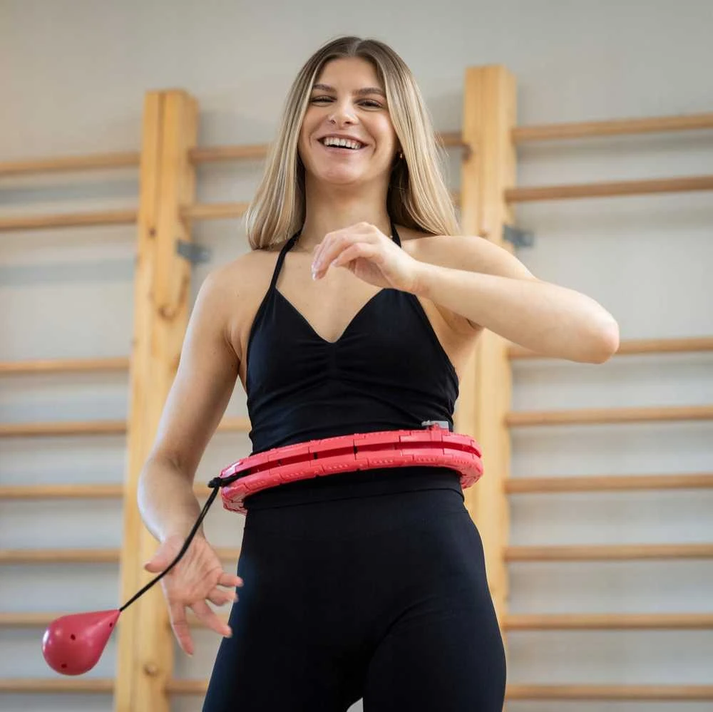 Svorinis Hula Hoop lankas su masažiniais iškilimais, sulankstomas fitness lankas