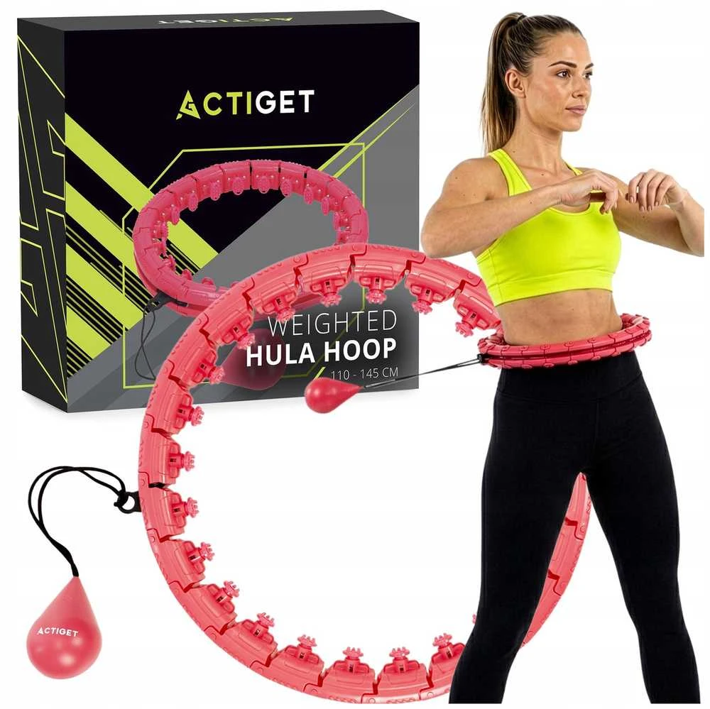 Svorinis Hula Hoop lankas su masažiniais iškilimais, sulankstomas fitness lankas
