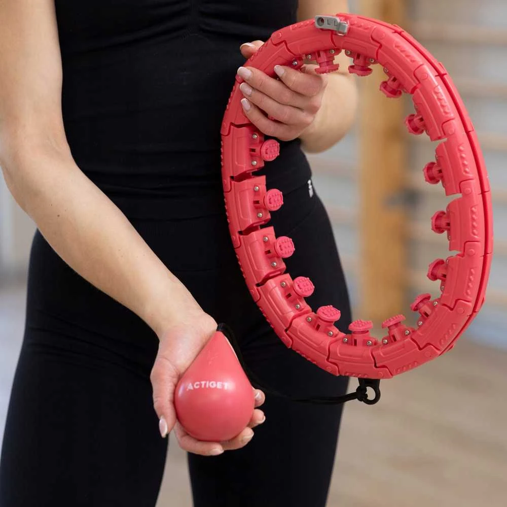 Svorinis Hula Hoop lankas su masažiniais iškilimais, sulankstomas fitness lankas