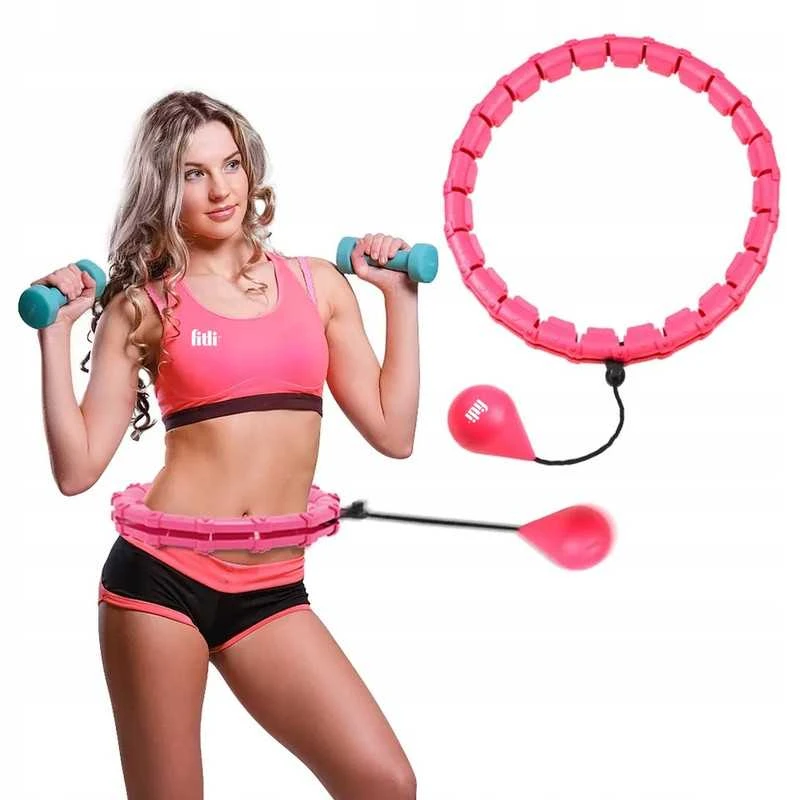 Svorinis Hula Hoop lankas su masažiniais iškilimais ir reguliuojamais moduliais