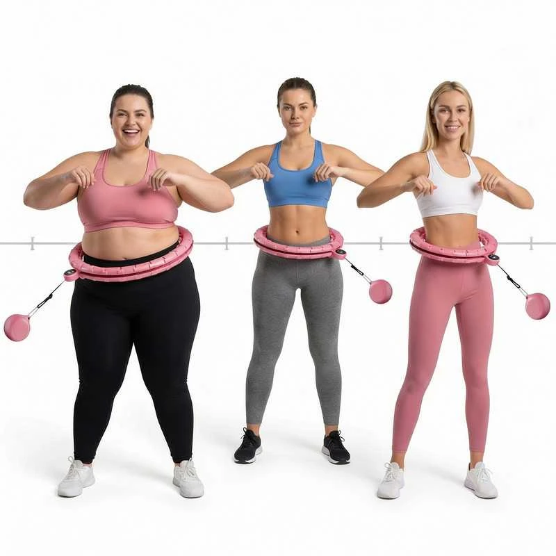 Svorinis Hula Hoop su masažuojančiais elementais ir svorio kamuoliu