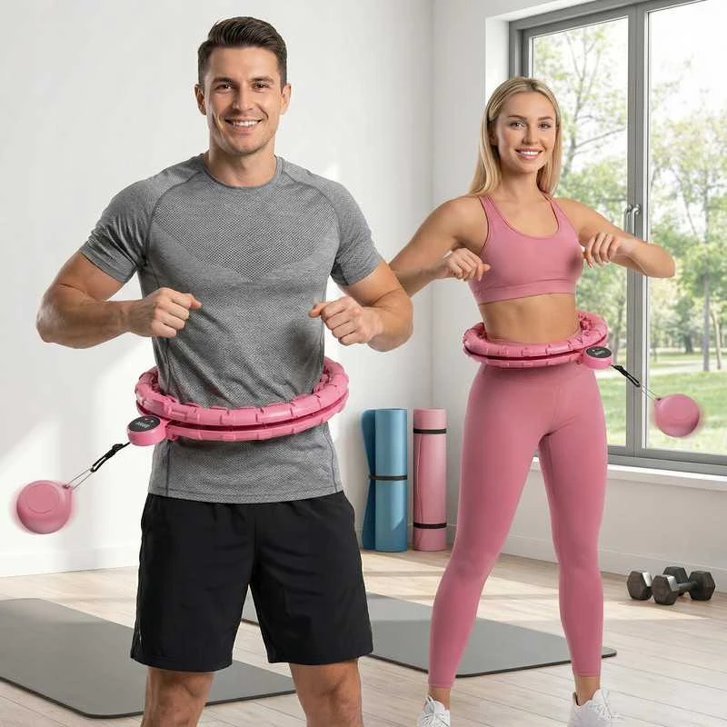 Svorinis Hula Hoop su masažuojančiais elementais ir svorio kamuoliu