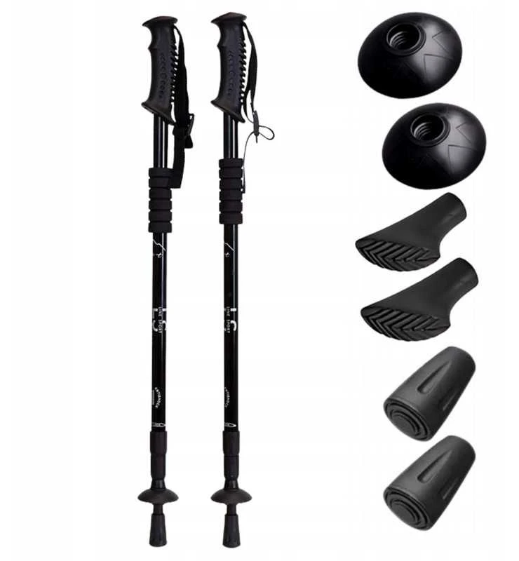 Trekking ir šiaurietiško ėjimo (Nordic Walking) teleskopinės aliuminės lazdos