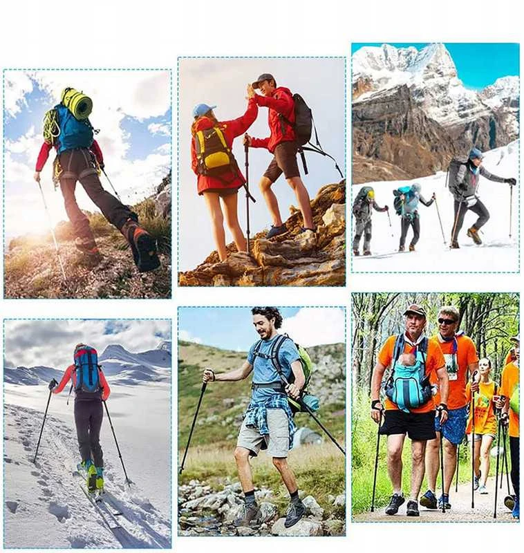 Trekking ir šiaurietiško ėjimo (Nordic Walking) teleskopinės aliuminės lazdos