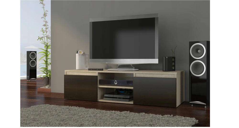 TV staliukas, ruda/juoda