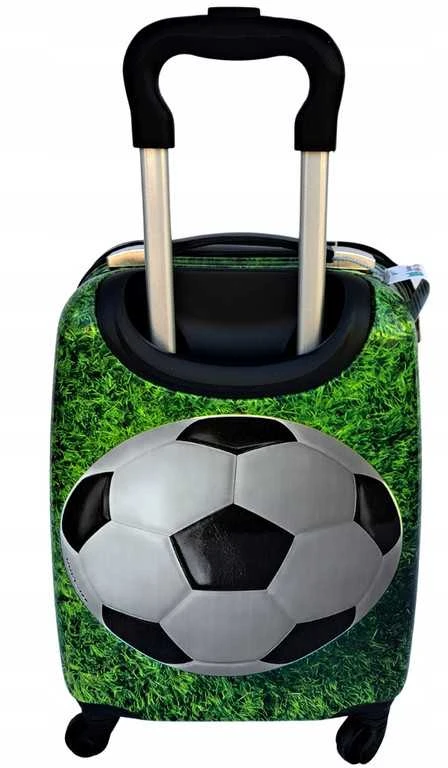 Kelioninis Vaikams skirtas lagaminas su futbolo dizainu – 4 ratukai, puikiai tinka kelionėms