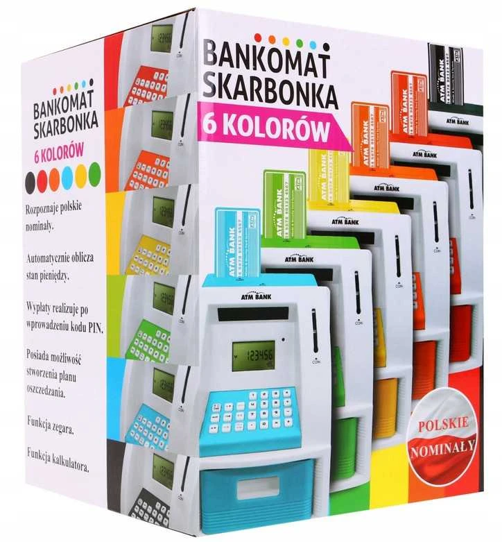 Vaikiška taupyklė–seifas ATM su kortele ir PIN kodu, juoda