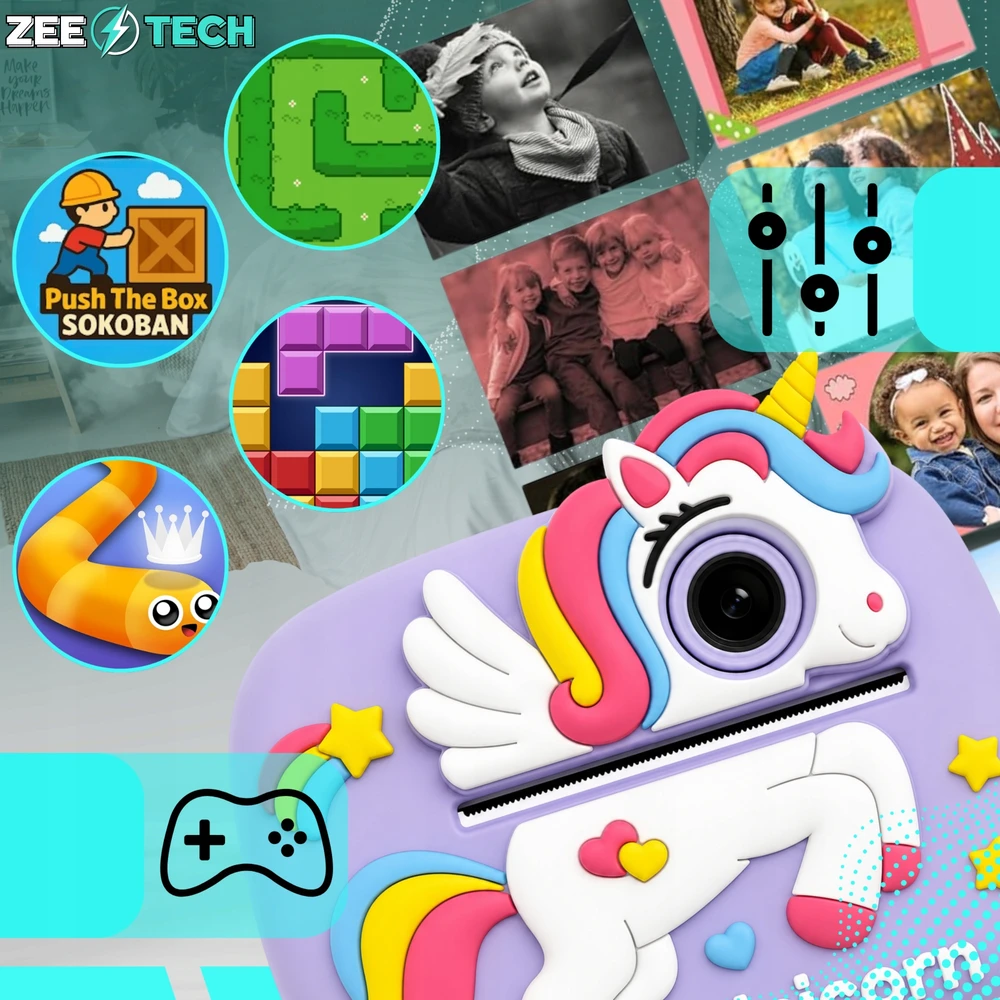 Vaikiškas fotoaparatas su spausdintuvu ZeeTech, 11 ritinėlių