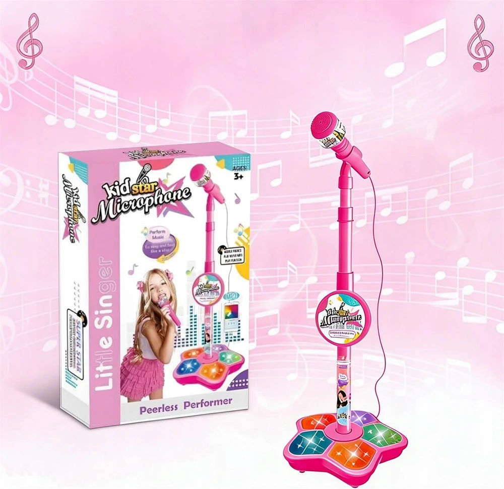Vaikiškas karaoke mikrofonas Bedee, rožinis
