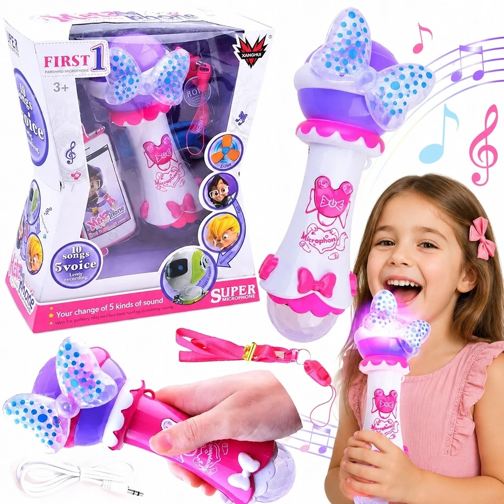 Vaikiškas karaoke mikrofonas Tobbi-Toys, rožinis