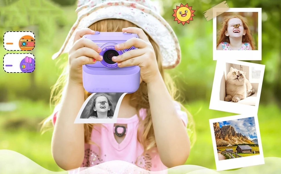 Vaikiškas momentinio spausdinimo fotoaparatas, 32 GB