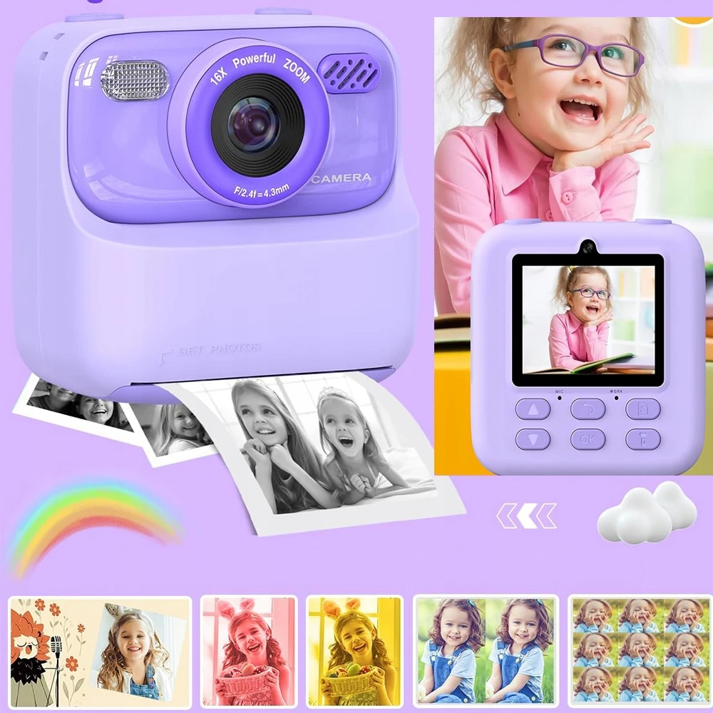Vaikiškas momentinio spausdinimo fotoaparatas, 32 GB