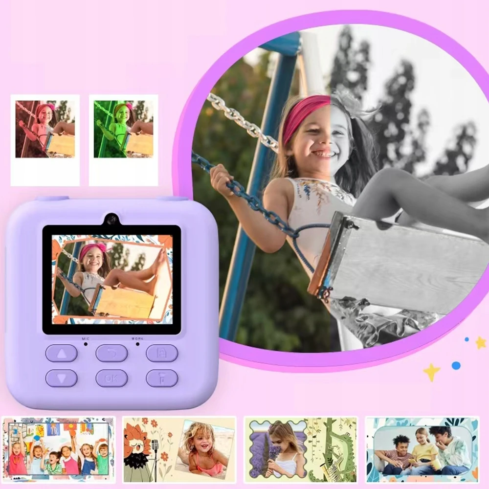 Vaikiškas momentinio spausdinimo fotoaparatas, 32 GB