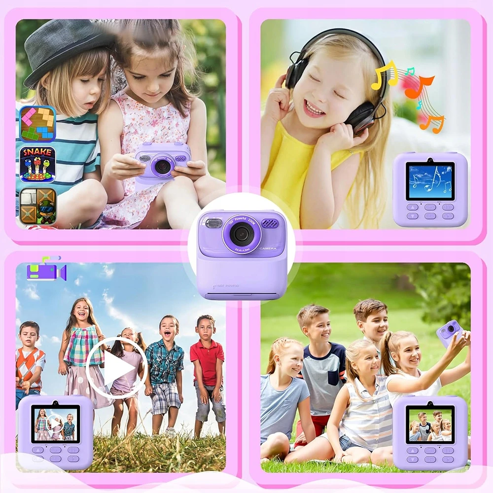 Vaikiškas momentinio spausdinimo fotoaparatas, 32 GB