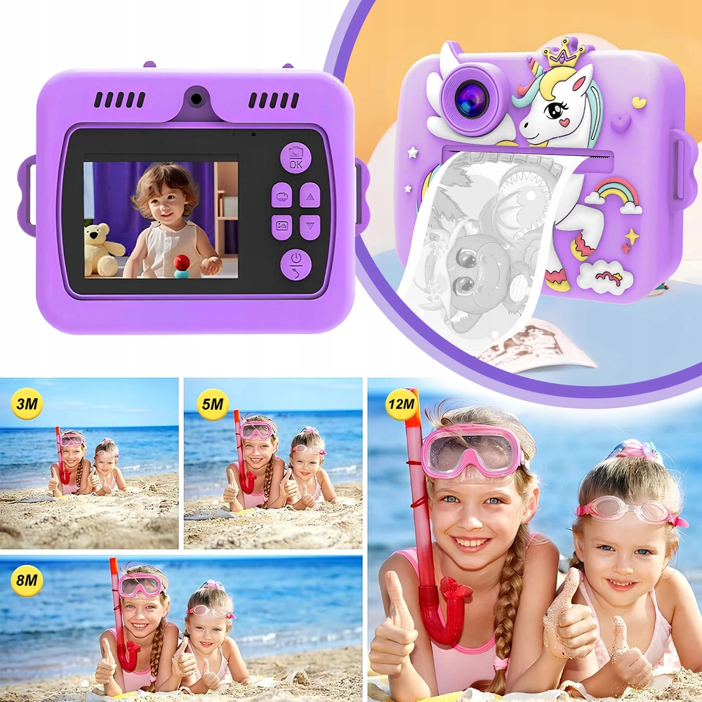 Vaikiškas momentinis fotoaparatas Renew Force, violetinis
