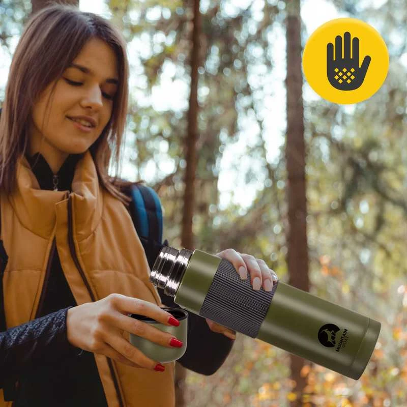 Vakuuminis Nerūdijančio Plieno Termosas | 1L | Ilgai Laiko Šilumą ir Šaltį | Tinka Arbatai, Kavai