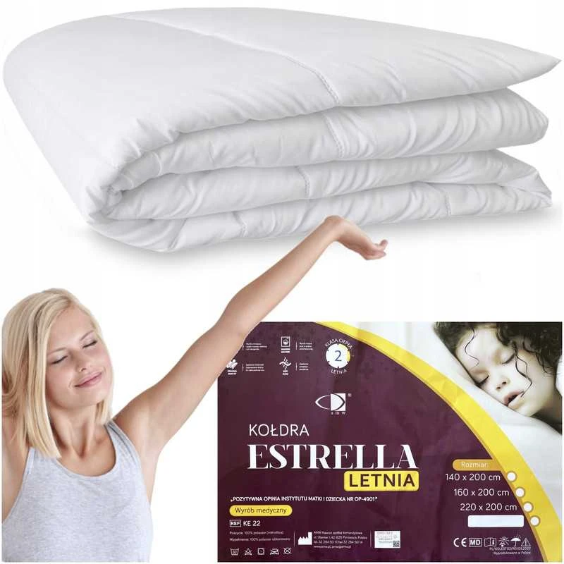Vasarinė antialerginė antklodė 160×200 cm Estrella, lengva ir plona