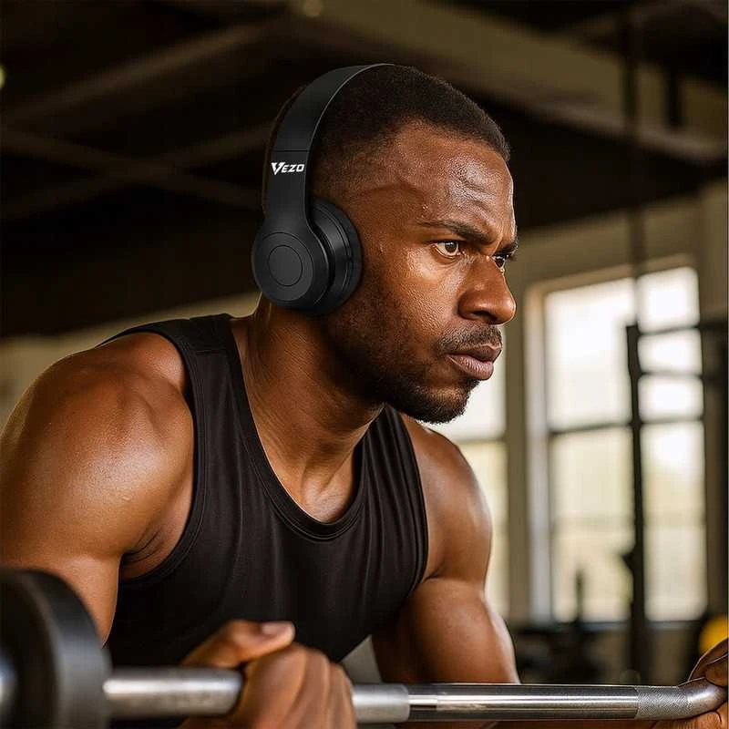 VEZO belaidės on-ear ausinės Bluetooth MP3 – sportui ir žaidimams