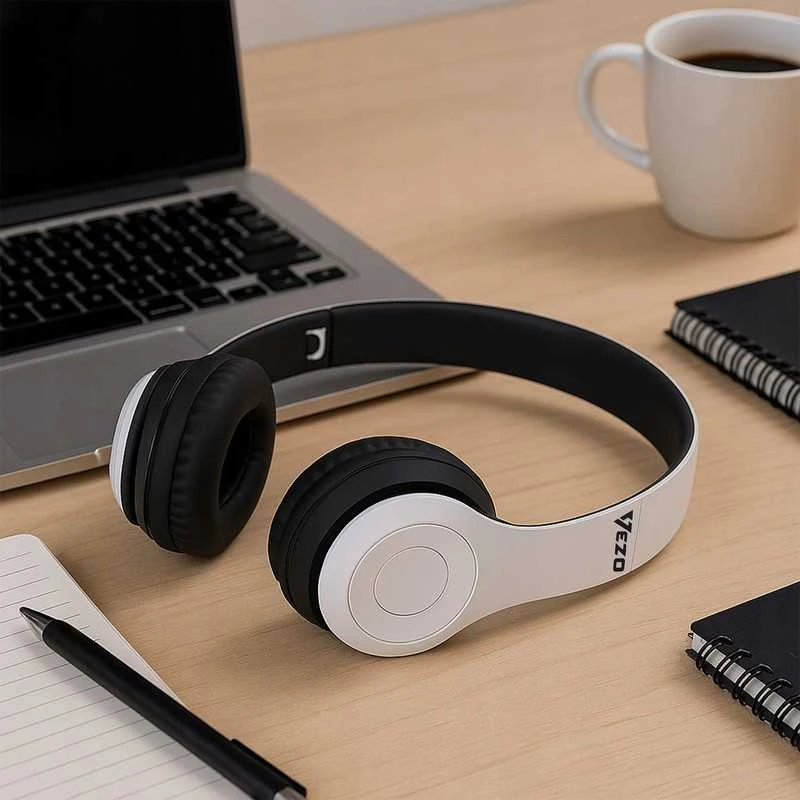 VEZO Bluetooth belaidės ant ausų dedamos ausinės sportui ir žaidimams