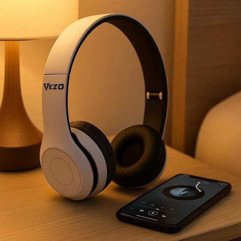 VEZO Bluetooth belaidės ant ausų dedamos ausinės sportui ir žaidimams