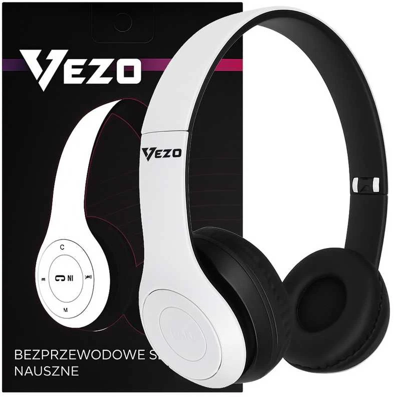 VEZO Bluetooth belaidės ant ausų dedamos ausinės sportui ir žaidimams