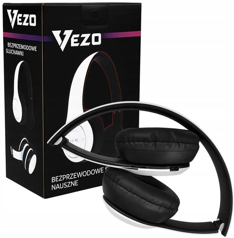 VEZO Bluetooth belaidės ant ausų dedamos ausinės sportui ir žaidimams