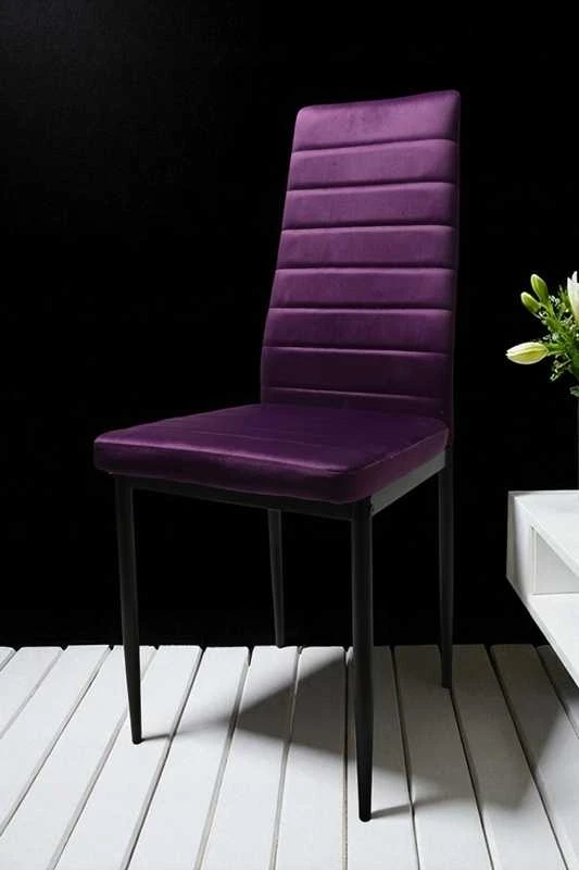 Violetinė veliūrinė kėdė – elegancija ir komfortas moderniai svetainei