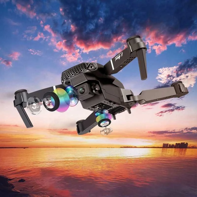 WiFi, FPV dronas vaikams su dviem kameromis ir 3 akumuliatoriais