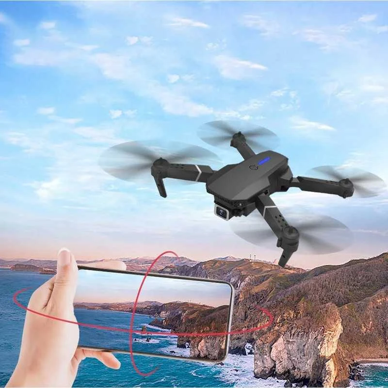 WiFi, FPV dronas vaikams su dviem kameromis ir 3 akumuliatoriais