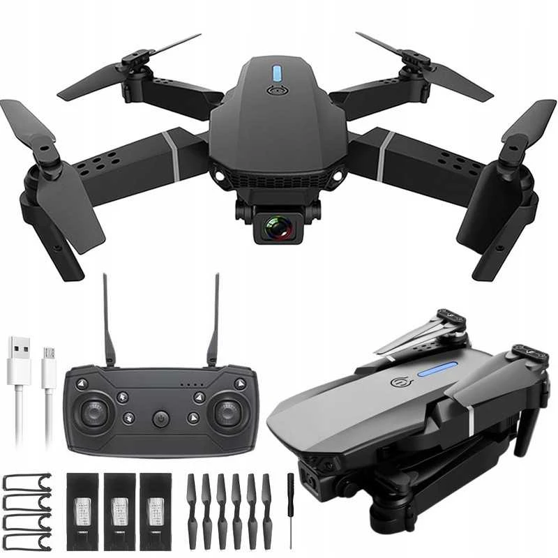 WiFi, FPV dronas vaikams su dviem kameromis ir 3 akumuliatoriais