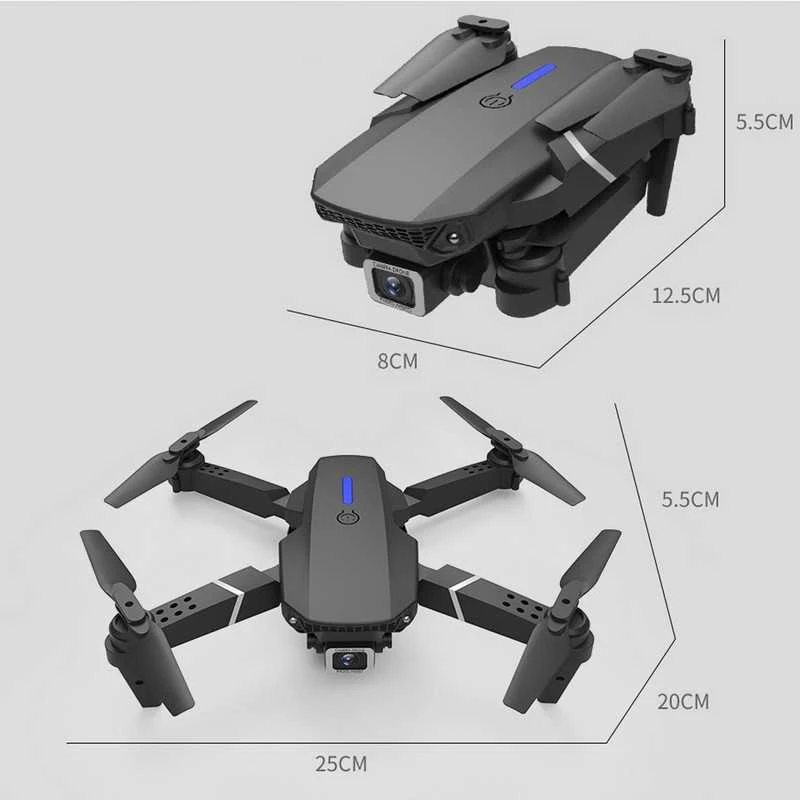 WiFi, FPV dronas vaikams su dviem kameromis ir 3 akumuliatoriais