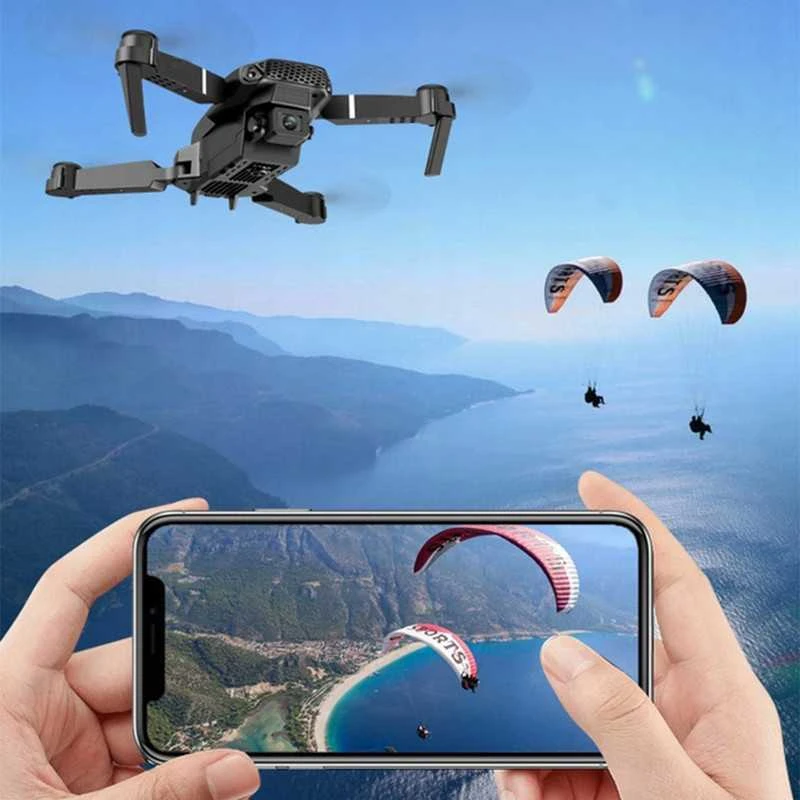 WiFi, FPV dronas vaikams su dviem kameromis ir 3 akumuliatoriais