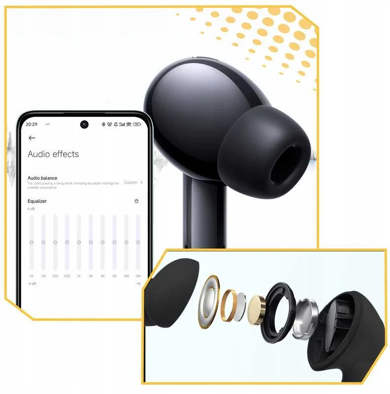 Ausinės WIRELESS EARBUDS XIAOMI REDMI BUDS 6 LITE ANC BT 5.3 Juodas