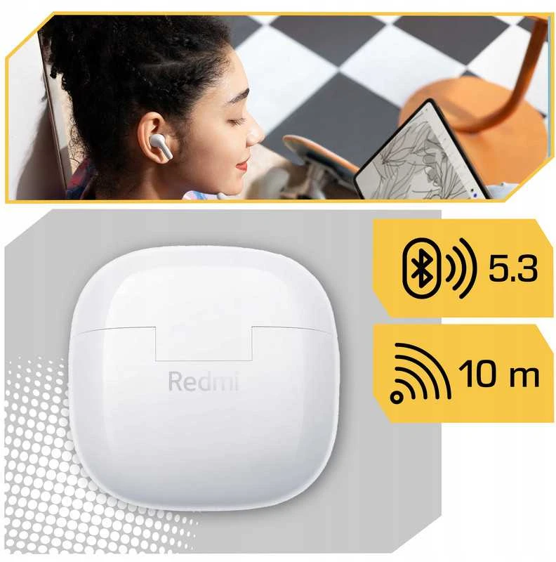 „Xiaomi Redmi Buds 6 Lite“ belaidės In-Ear ausinės su aktyviu triukšmo slopinimu (ANC)