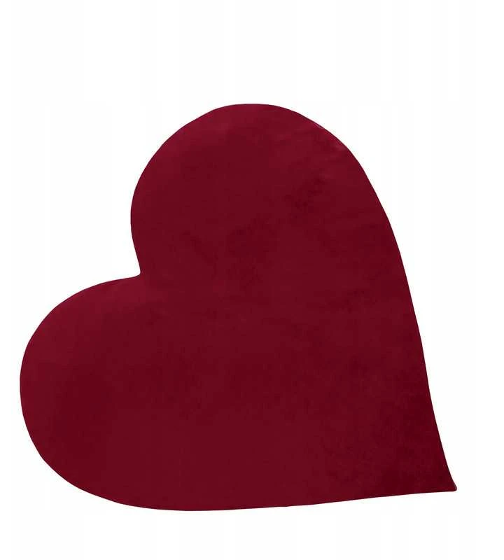 XXL dydžio širdies formos dekoratyvinė pagalvė 70 cm, bordo veliūrinė