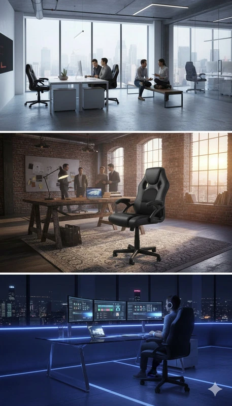 Žaidimų kėdė STIG ergonominė juoda