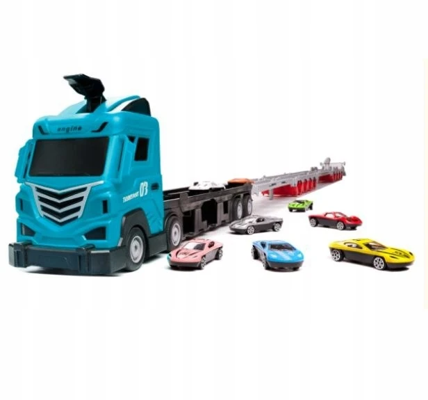PD Žaislinė trasa su tralu ir 8 automobiliais