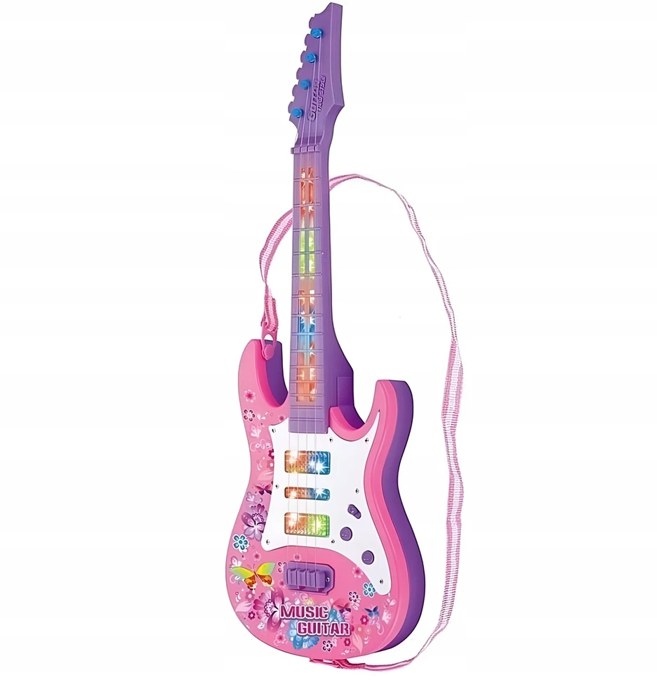 Žaislinė gitara vaikams, rožinė, 53 cm