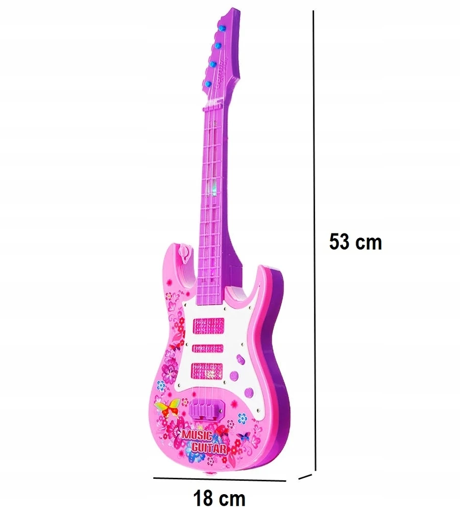 Žaislinė gitara vaikams, rožinė, 53 cm